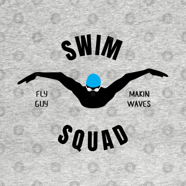 Mens Butterfly Swim Squad Swimming Fan Gift by atomguy